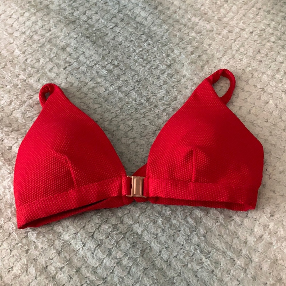 Red target bikini top